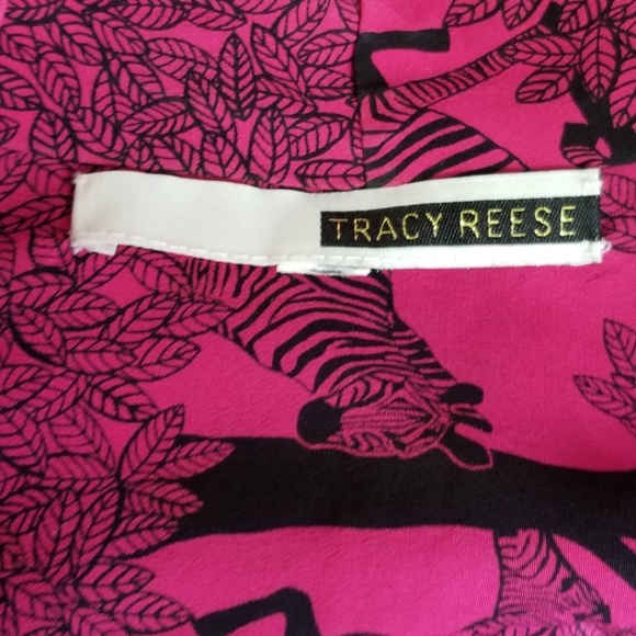 Tracy Reese Silk Zebra Print Faux Wrap Blouse - Picture 8 of 8